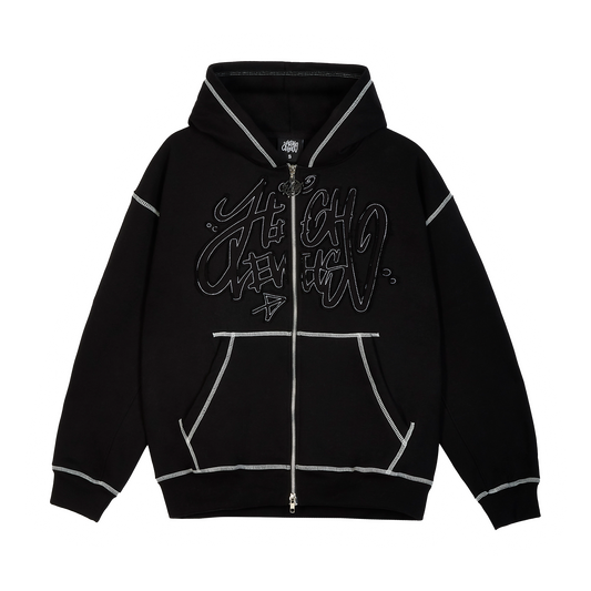 High Levels – Distressed Hoodie – Obsidian