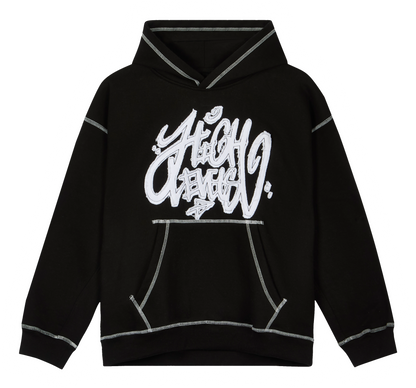 High Levels - Distressed Hoodie - Black