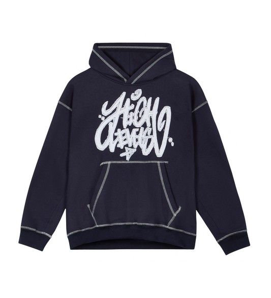 High Levels - Distressed Hoodie - Navy